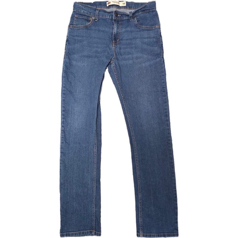 Levi's 511 Slim Jeans Kids Size 18 Blue Excellent Adjustable Waist Performance